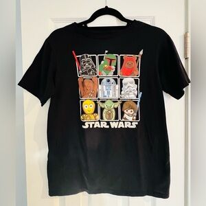 Official Star Wars Youth T-Shirt Size X2L cartoon Vader r2d2 C-3PO Yoda Ewok